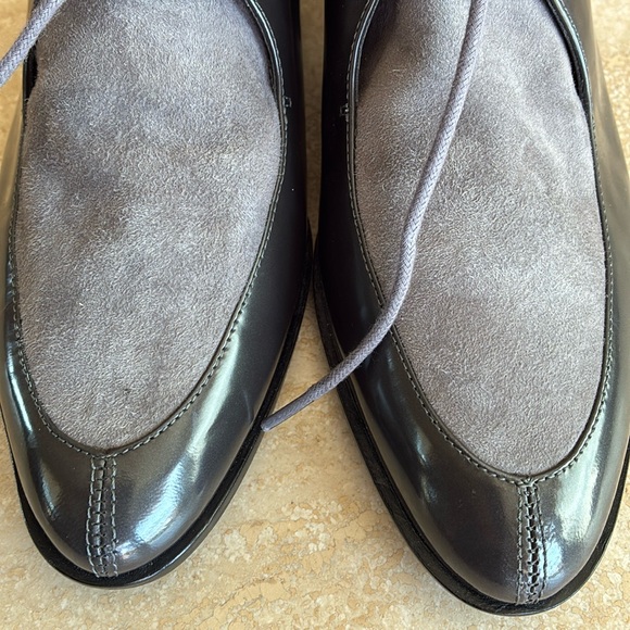 AEROSOLES oxfords grey leather, 2 tone patent leather/suede, tie. Sharp! 9 NWOT - Picture 10 of 17